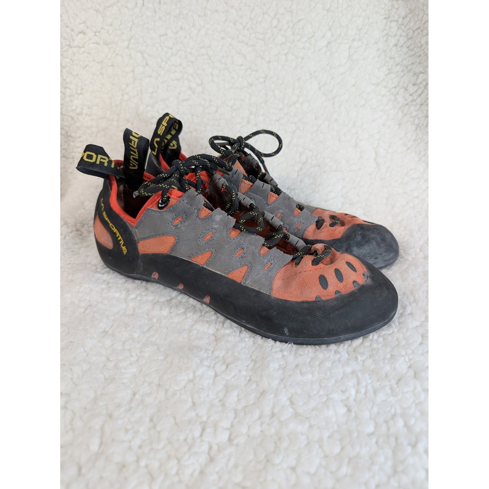 La Sportiva Tarantulace Climbing Shoes Orange Grey Mens Size 9 EUR 42 Rock Gym